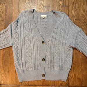 Marled Heather Gray Button-Up Cardigan